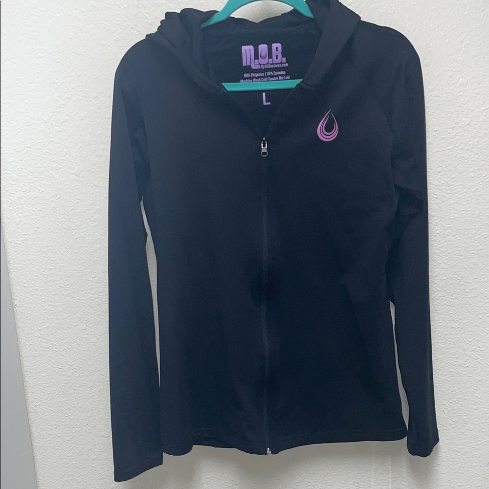 My Oil Business Zippered Black Large Women's Hoodie